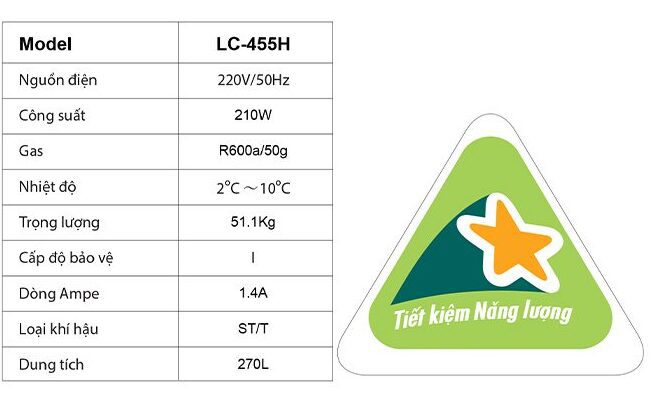 Tủ mát Alaska 270 lít LC 455H